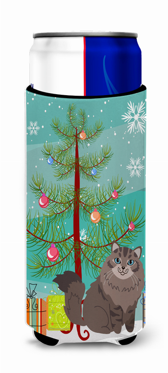 Cat Merry Christmas Tree Ultra Hugger for slim cans - 638508602053