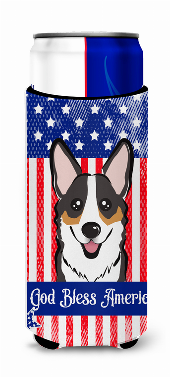 American Flag and Dog Ultra Hugger for slim cans - 638508204127