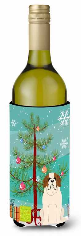 Merry Christmas Tree with Dog Wine Bottle Hugger - 638508539595