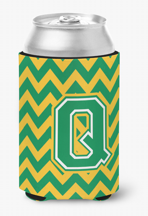 Monogram Letter Chevron Can or Bottle Hugger - 638508276964
