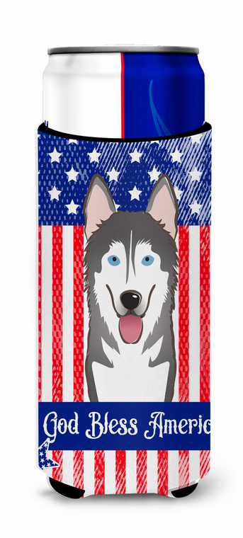 American Flag and Dog Ultra Hugger for slim cans - 638508203755