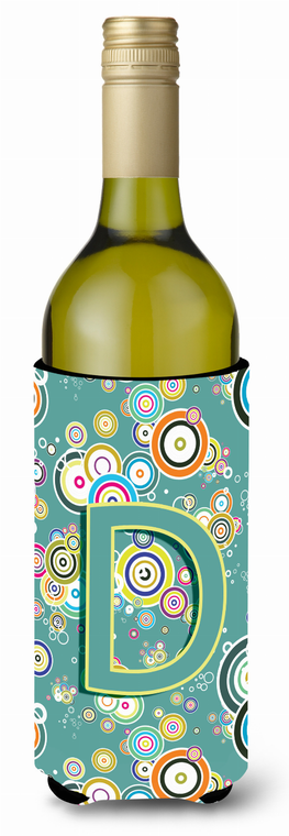 Monogram Letter Circle Circle Alphabet Wine Bottle Hugger - 638508021175