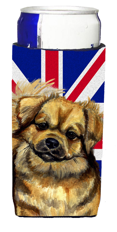 Dog with English Union Jack British Flag Ultra Hugger for slim cans - 615872826995
