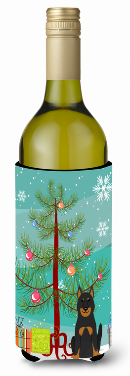 Merry Christmas Tree with Dog Wine Bottle Hugger - 638508540041