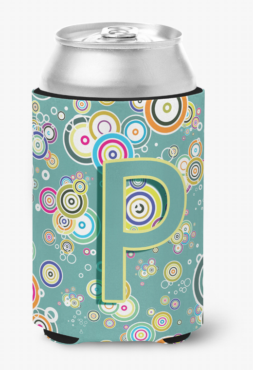 Monogram Letter Circle Circle Alphabet Can or Bottle Hugger - 615872971466