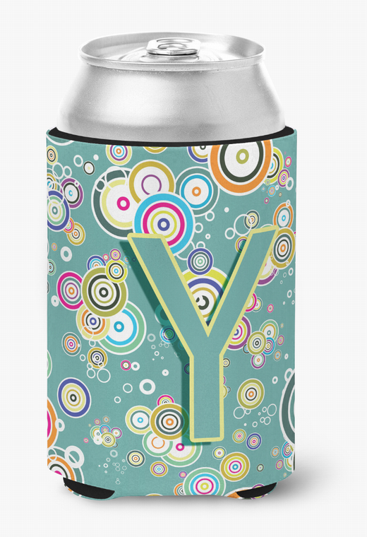 Monogram Letter Circle Circle Alphabet Can or Bottle Hugger - 615872971558