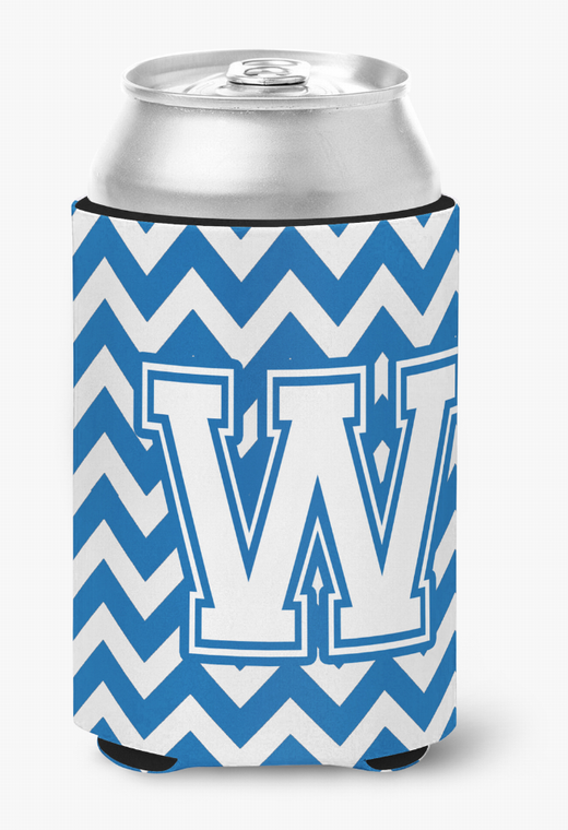 Monogram Letter Chevron Can or Bottle Hugger - 638508273734