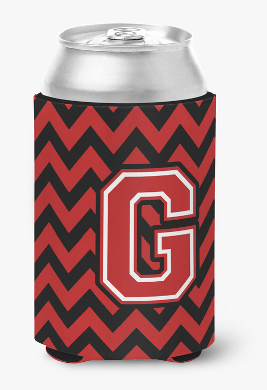 Monogram Letter Chevron Can or Bottle Hugger - 638508274076