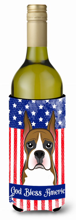 American Flag and Dog Wine Bottle Hugger - 638508210005