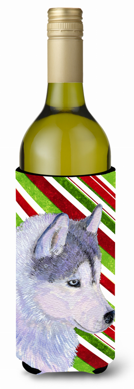 Candy Cane Christmas Design with Dog Wine Bottle Hugger - 615872709182