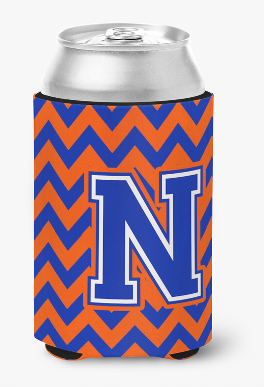 Monogram Letter Chevron Can or Bottle Hugger - 638508273390