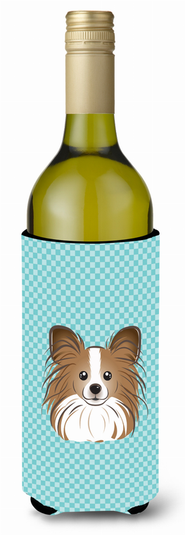 Checkerboard Design with Dog Wine Bottle Hugger - 615872917594