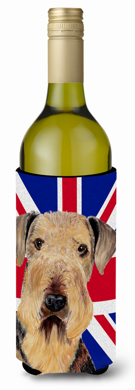 English Union Jack British Flag Design with Dog Wine Bottle Hugger - 615872822676