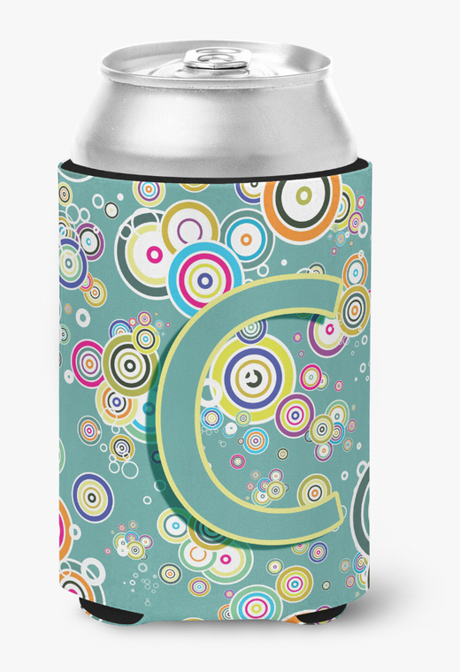 Monogram Letter Circle Circle Alphabet Can or Bottle Hugger - 615872971336