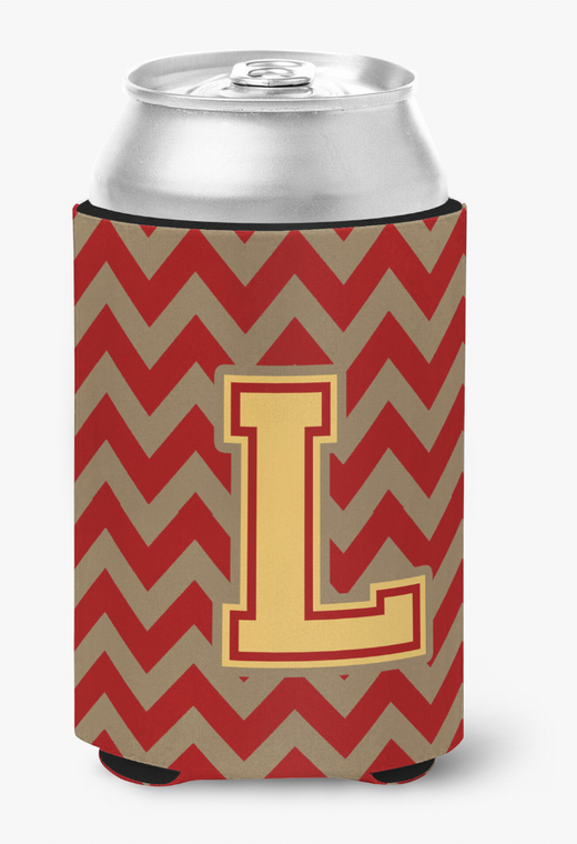 Monogram Letter Chevron Can or Bottle Hugger - 638508274373