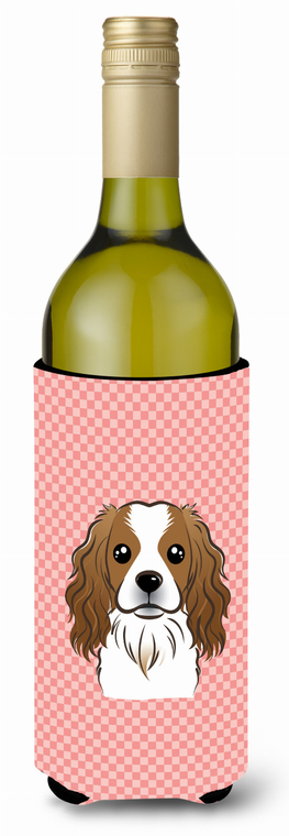 Checkerboard Design with Dog Wine Bottle Hugger - 615872918591