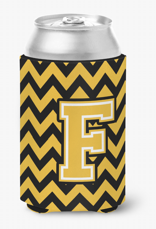 Monogram Letter Chevron Can or Bottle Hugger - 638508275561