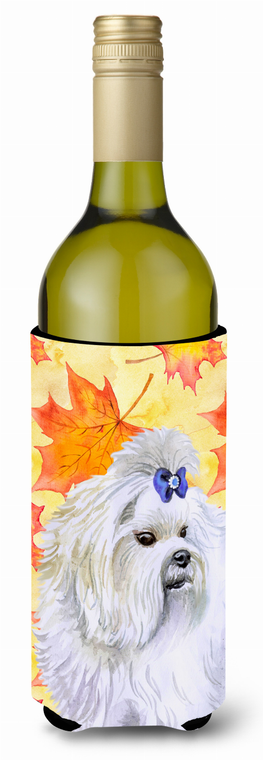 Dog with Fall Design Wine Bottle Hugger - 652259174768