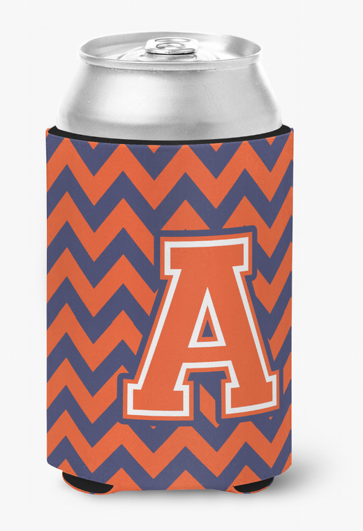 Monogram Letter Chevron Can or Bottle Hugger - 638508272386