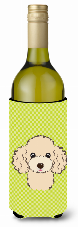 Checkerboard Design with Dog Wine Bottle Hugger - 615872918317