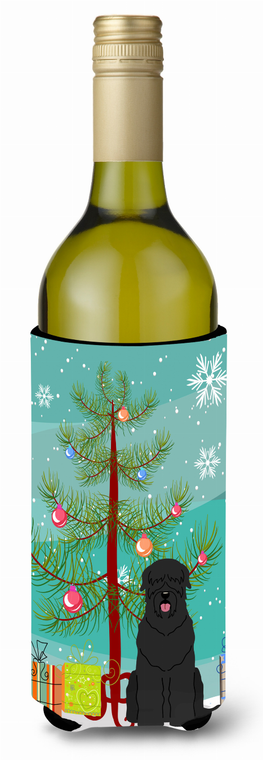Merry Christmas Tree with Dog Wine Bottle Hugger - 638508539502