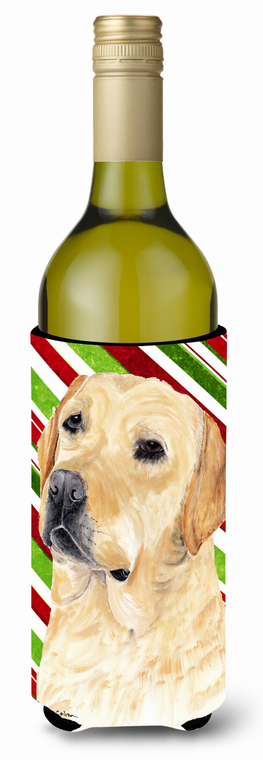 Candy Cane Christmas Design with Dog Wine Bottle Hugger - 615872715497