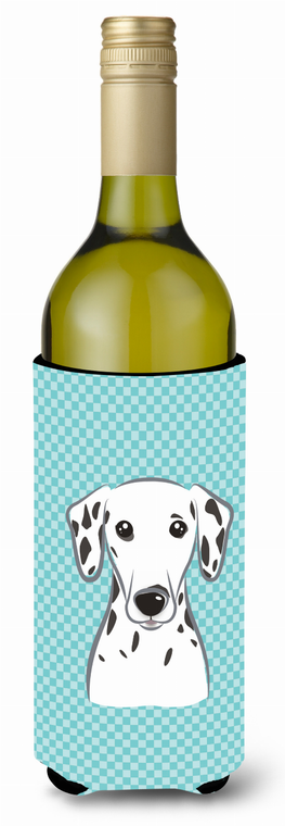 Checkerboard Design with Dog Wine Bottle Hugger - 615872917211