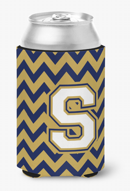 Monogram Letter Chevron Can or Bottle Hugger - 638508276469