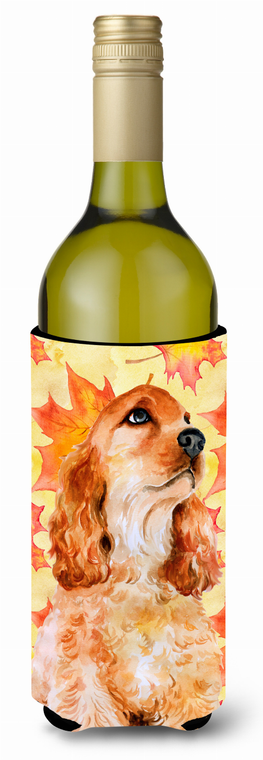 Dog with Fall Design Wine Bottle Hugger - 652259175314