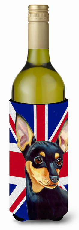 Dog with English Union Jack British Flag Wine Bottle Hugger - 615872827305