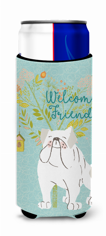 Welcome Friends with Dog Ultra Hugger for slim cans - 652259201693