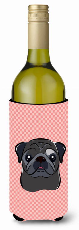 Checkerboard Design with Dog Wine Bottle Hugger - 615872918980