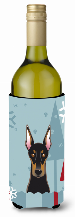 Winter Holiday Dog Design Wine Bottle Hugger - 638508124548