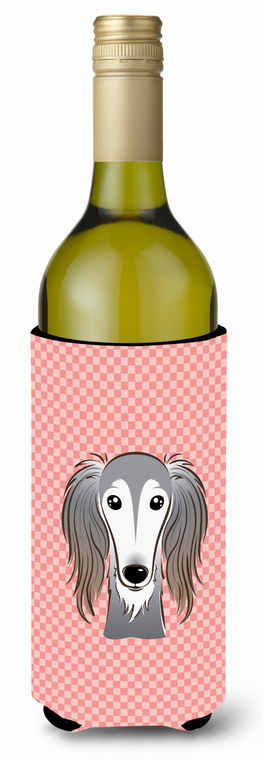 Checkerboard Design with Dog Wine Bottle Hugger - 615872918645