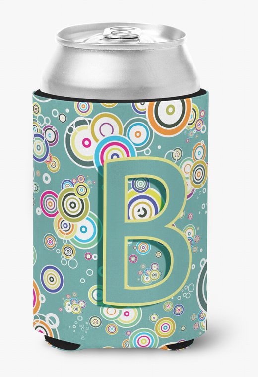 Monogram Letter Circle Circle Alphabet Can or Bottle Hugger - 615872971329