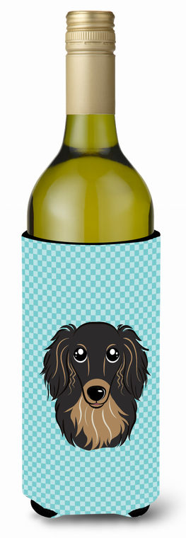 Checkerboard Design with Dog Wine Bottle Hugger - 615872917242