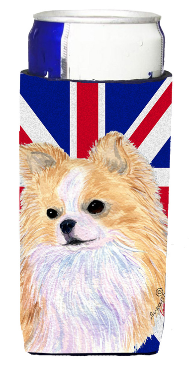 English Union Jack British Flag Design with Dog Ultra Hugger for slim cans - 615872831296