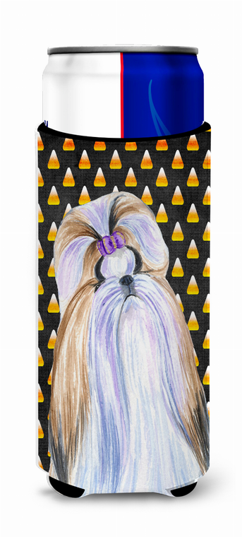 Candy Corn Halloween Design with Dog Ultra Hugger for slim cans - 615872743995