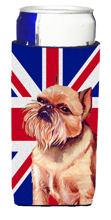 Dog with English Union Jack British Flag Ultra Hugger for slim cans - 615872826667