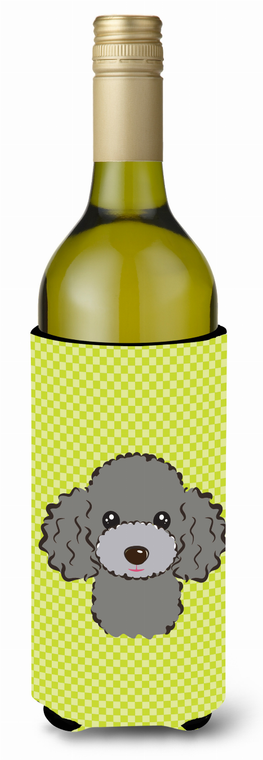 Checkerboard Design with Dog Wine Bottle Hugger - 615872918324