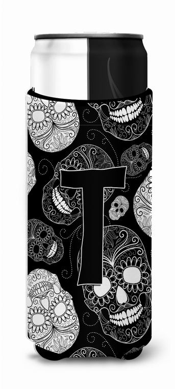 Letter Day of the Dead Skulls Black Ultra Hugger for slim cans - 638508022882