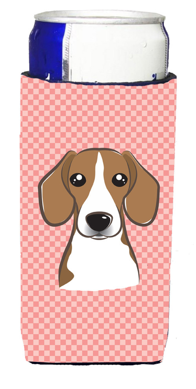 Checkerboard Design with Dog Ultra Hugger for slim cans - 615872916887