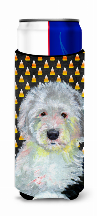 Candy Corn Halloween Design with Dog Ultra Hugger for slim cans - 615872732111