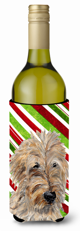 Candy Cane Christmas Design with Dog Wine Bottle Hugger - 615872846108