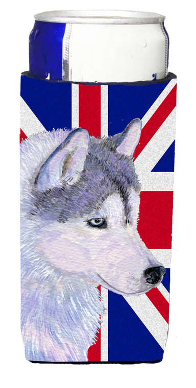 English Union Jack British Flag Design with Dog Ultra Hugger for slim cans - 615872831203
