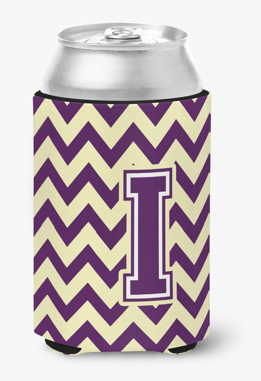 Monogram Letter Chevron Can or Bottle Hugger - 638508276629