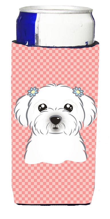 Checkerboard Design with Dog Ultra Hugger for slim cans - 615872916573