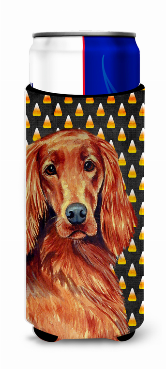 Candy Corn Halloween Design with Dog Ultra Hugger for slim cans - 615872732043