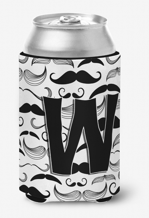 Monogram Letter Moustache Can or Bottle Hugger - 615872969975