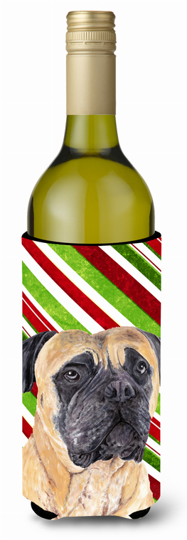Candy Cane Christmas Design with Dog Wine Bottle Hugger - 615872704378